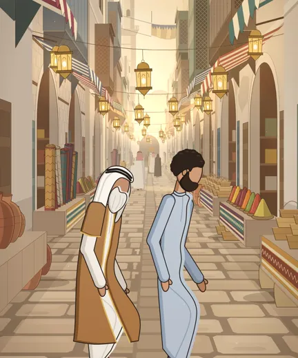 الحفيد بيحكي لجدّه وهنن ماشيين